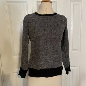 Anthropologie Black and Gray Crew Neck Sweater